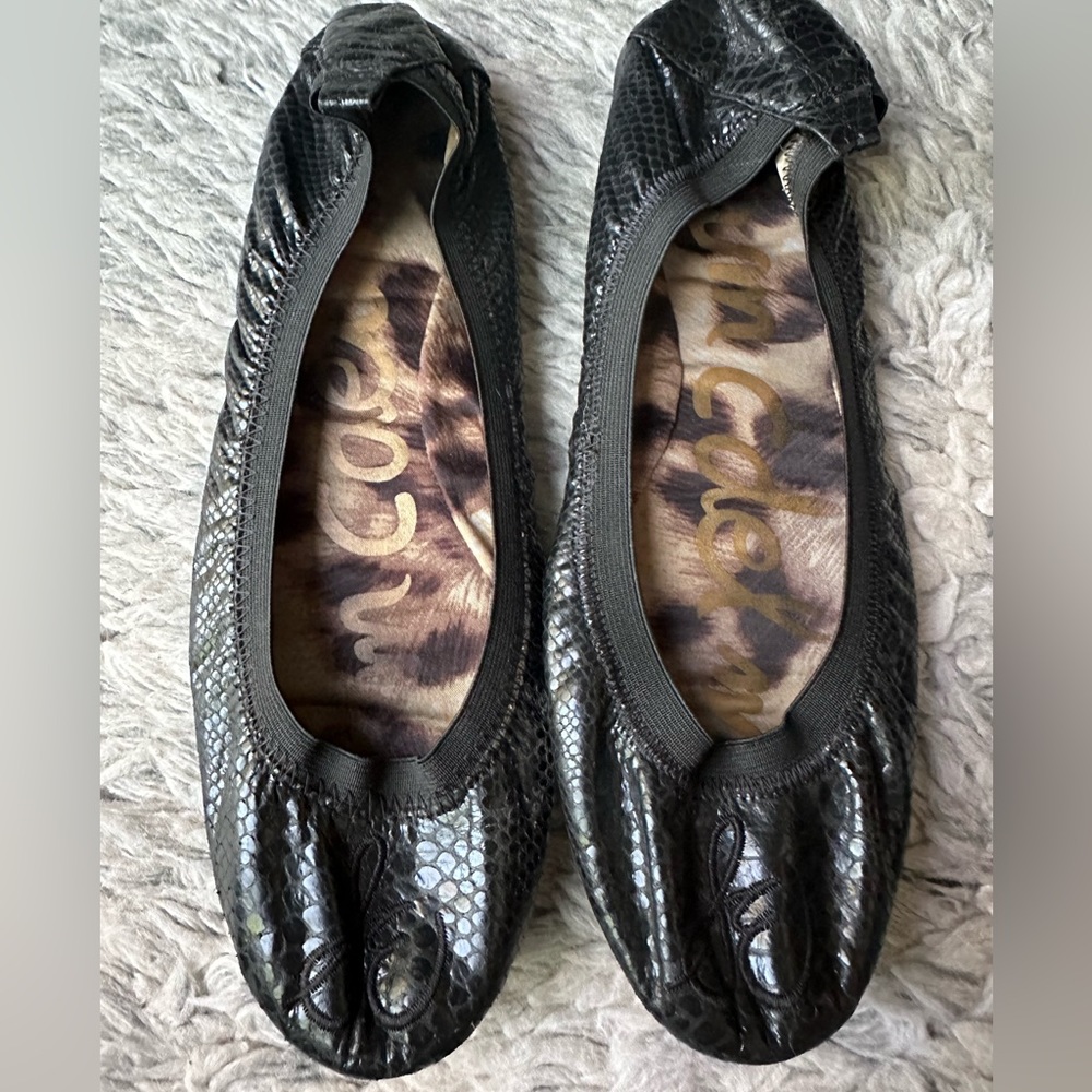 Sam Edelman Black Leather Ballet Flat